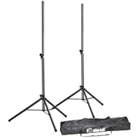 ah Stands SPS023SET - Juego de 2 soportes de pie para altavoces (incluye funda)